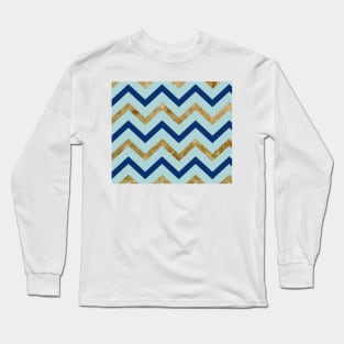 Marine zig zag - gilded turquoise Long Sleeve T-Shirt